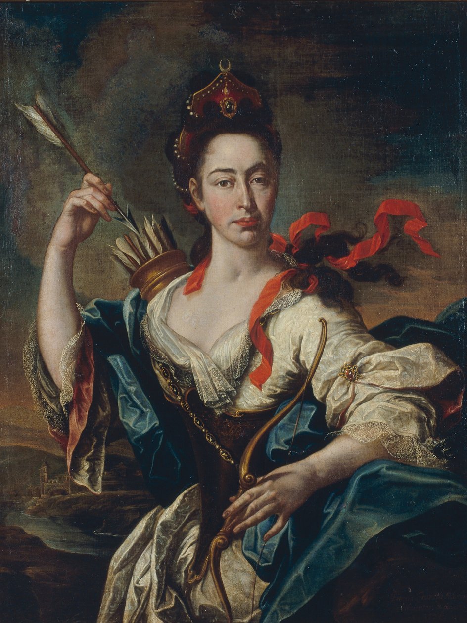 Porträt einer Frau mit Attributen der Diana von Pere Crusells