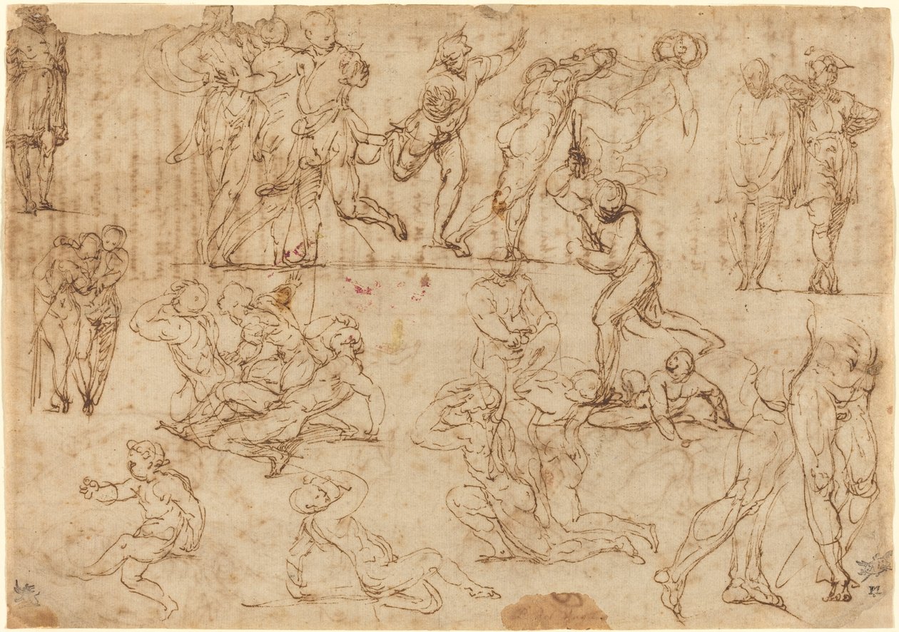 Figurenstudien (recto) von Perino del Vaga