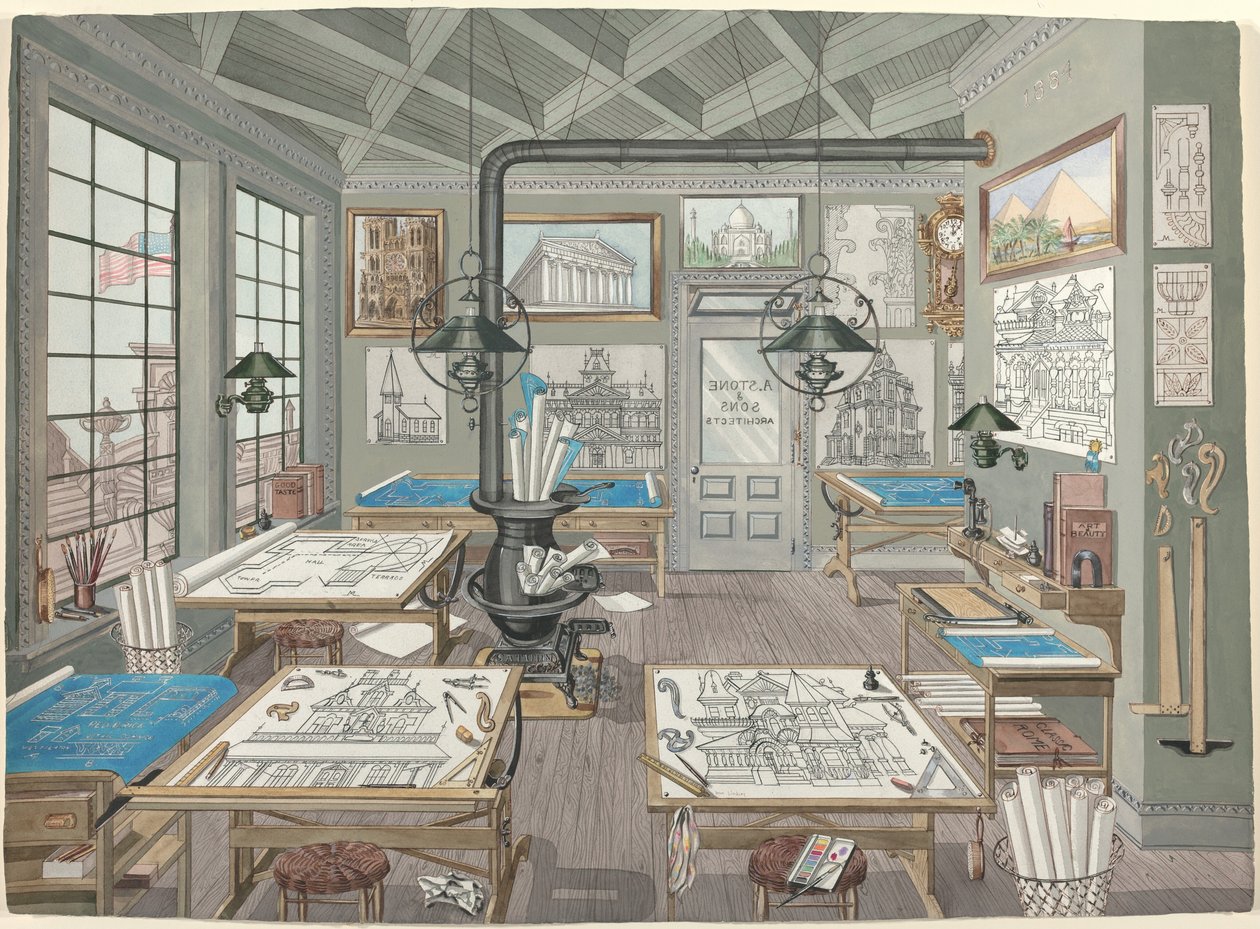 Architekten-Zeichensaal, 1884 von Perkins Harnly