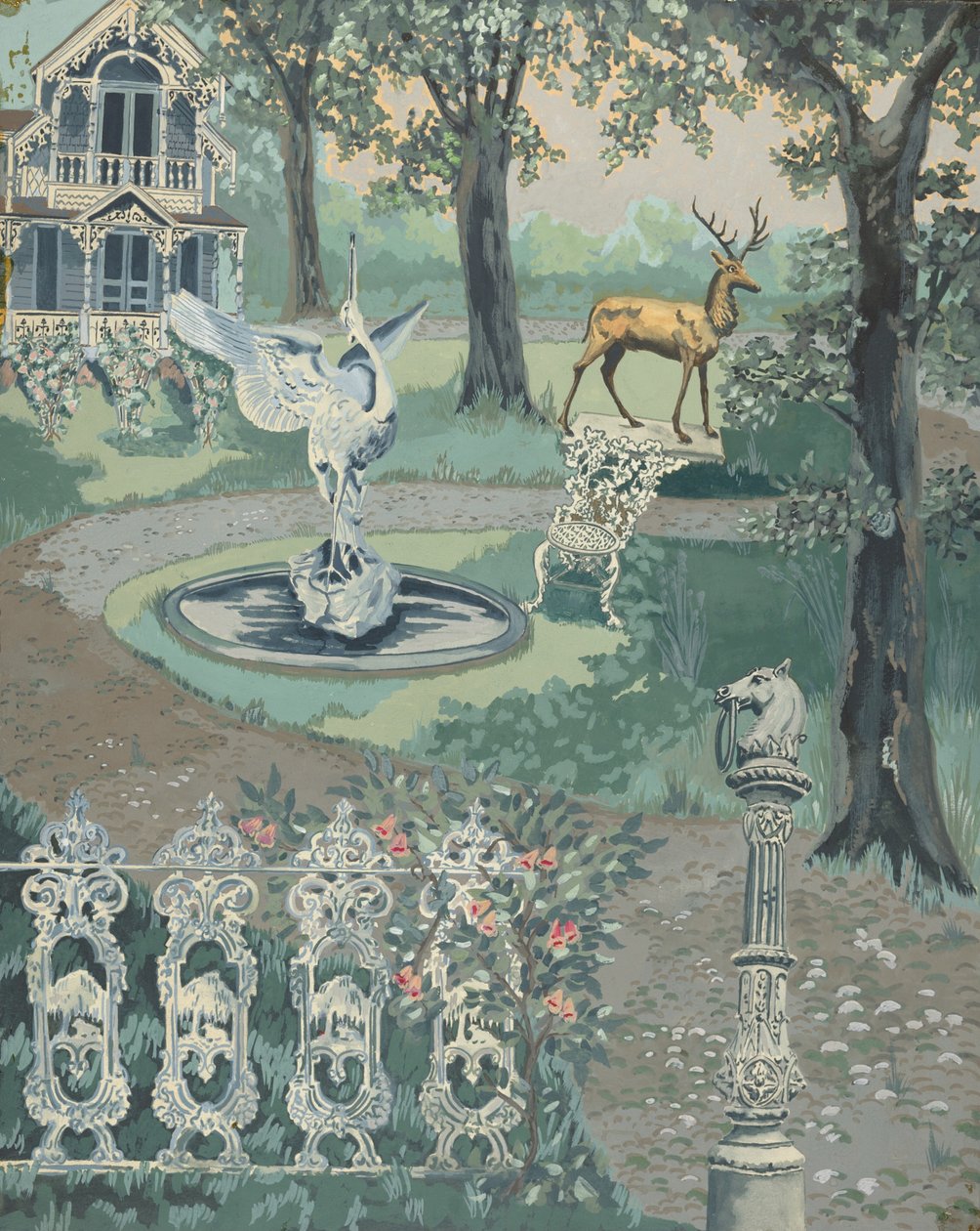 Gartenszene, 1935-1942 von Perkins Harnly