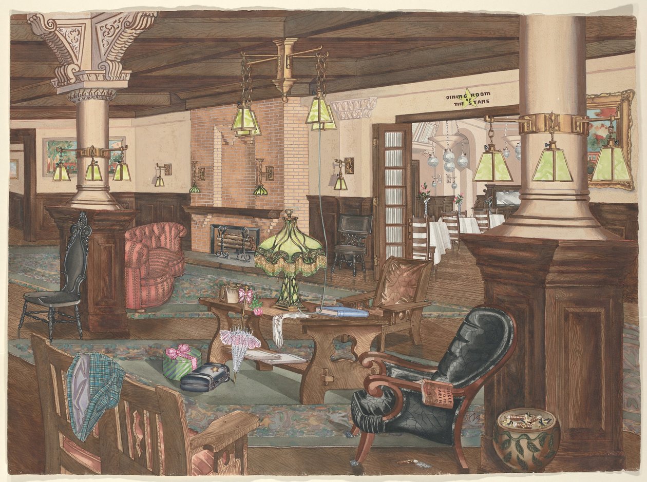 Lobby des Hollywood Hotels, 1902 von Perkins Harnly