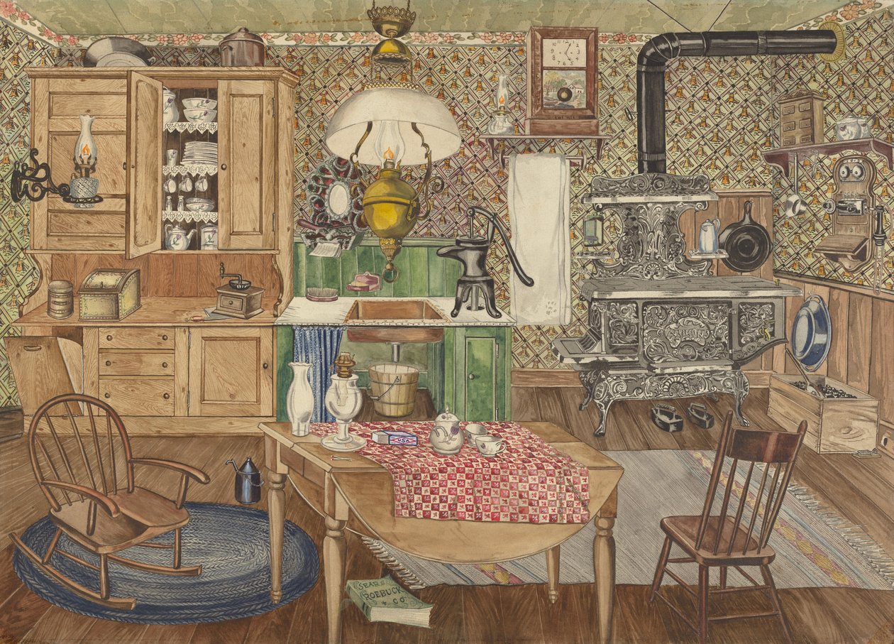 Ländliche Küche, 1935-1942 von Perkins Harnly