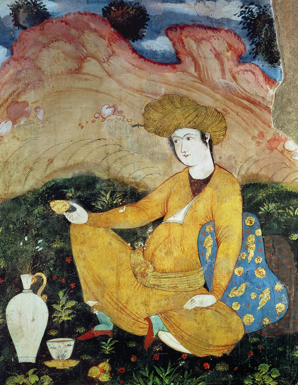 Höfling vom Hofe von Schah Abbas I. (1588-1629) von Persian School