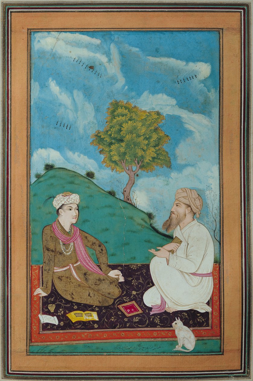 Ms D-181 fol.9 Ein Lehrer und sein Schüler, 1674 von Persian School