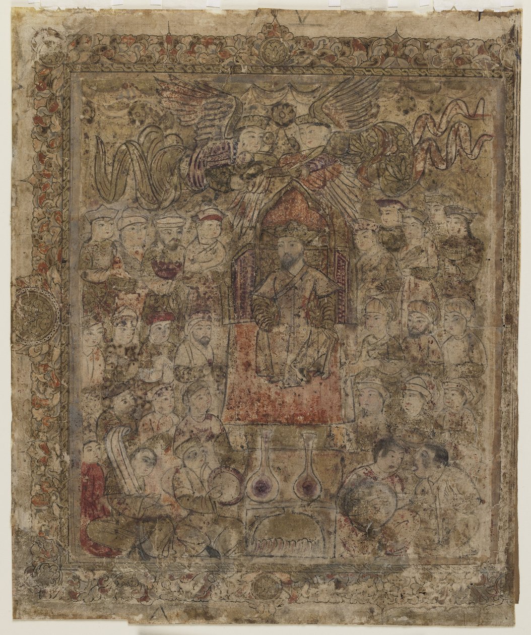 Ein Herrscher auf dem Thron, aus einem Shahnama von Persian School