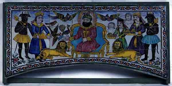 Qajar Cuerda Seca Panel, Shiraz von Persian School