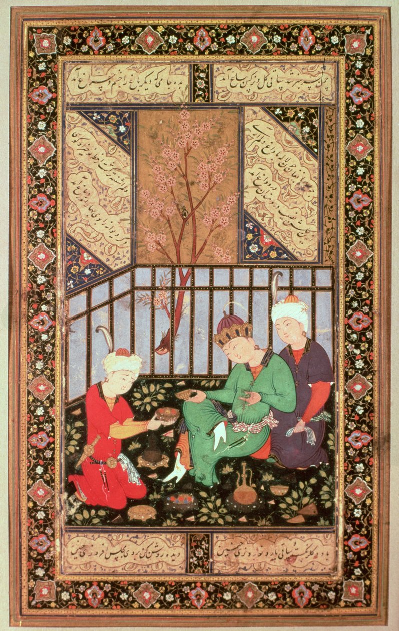 Teezeremonie, 1560-70 von Persian School
