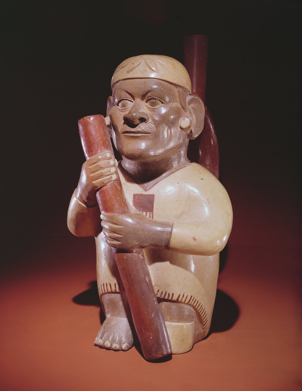 Sitzender einbeiniger Mann, Mochica-Kultur von Peruvian School