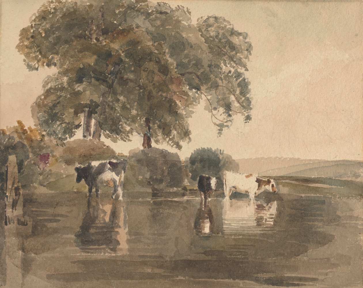Kühe in einem Teich von Peter de Wint