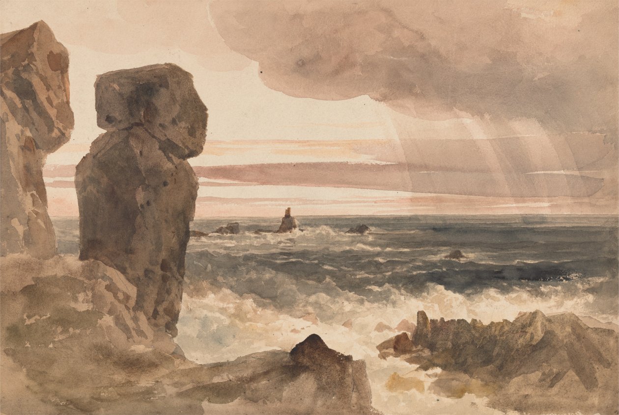 Meereslandschaft mit Felsen, Lizard, Cornwall von Peter de Wint