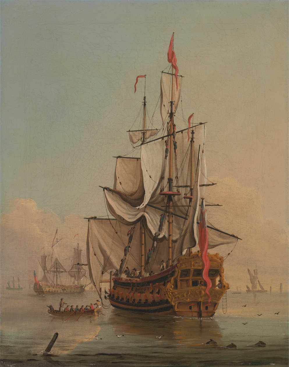 Schiffe in ruhigem Gewässer von Peter Monamy