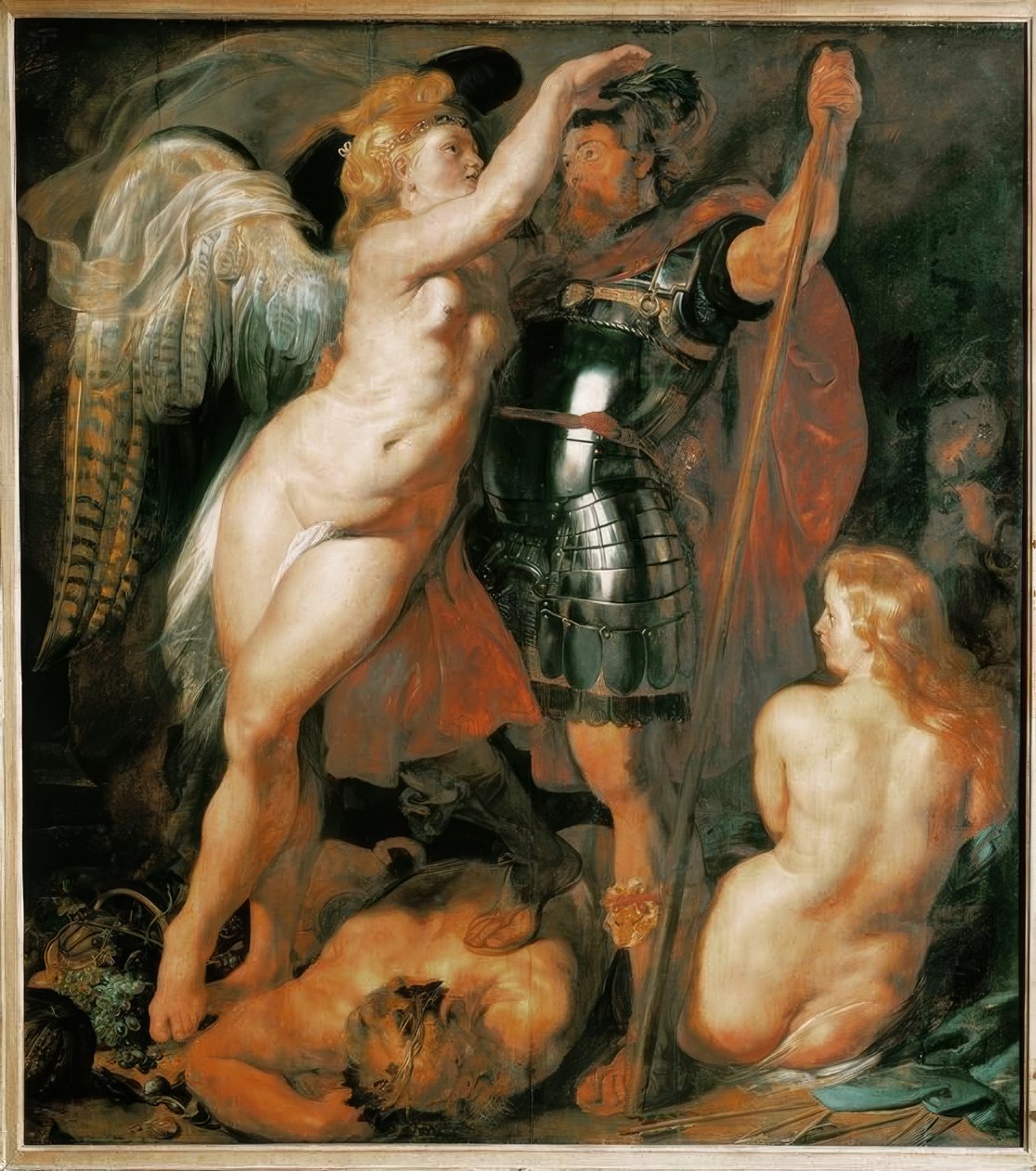 Die Krönung des Tugendhelden von Peter Paul Rubens