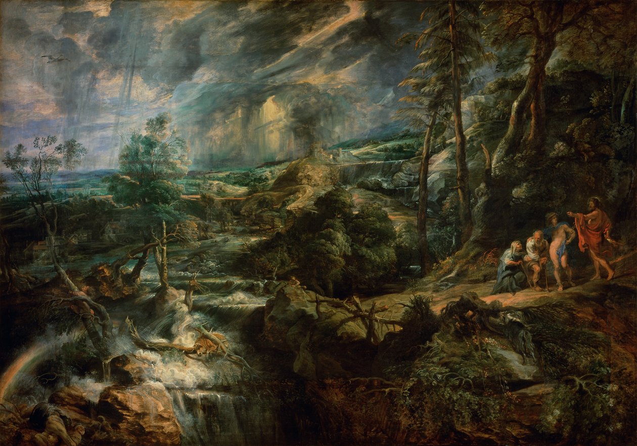 Landschaft mit Philemon und Baucis, ca. 1625 von Peter Paul Rubens