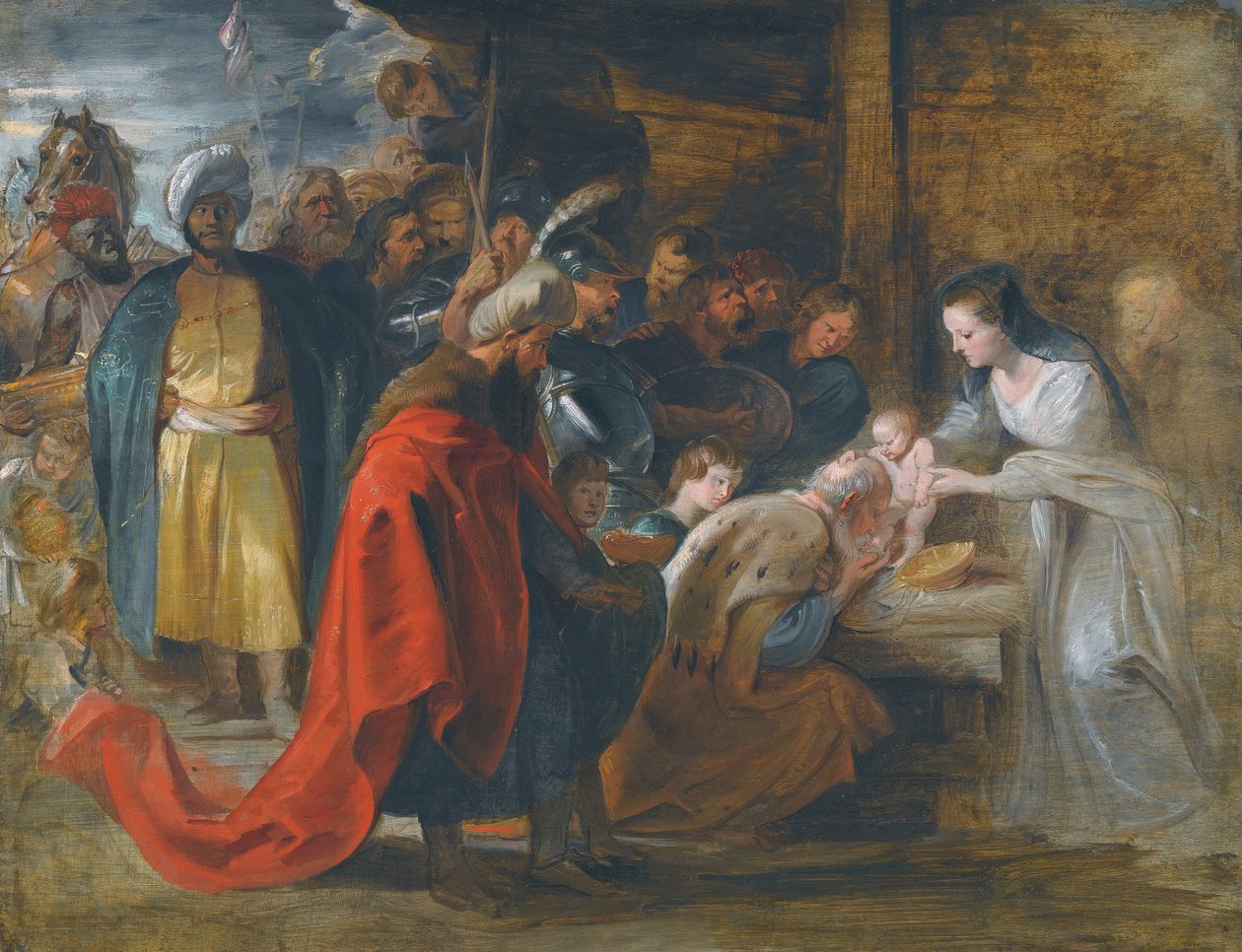 Studie zur Anbetung der Könige von Peter Paul Rubens
