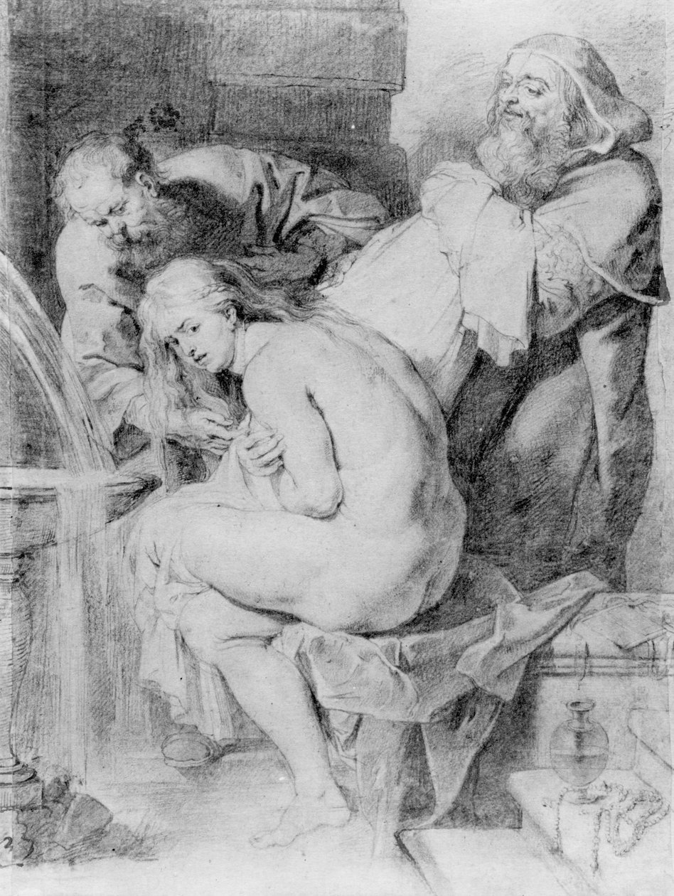Susanna und die Ältesten, gezeichnet von Lucas Vorsterman, um 1620 von Peter Paul Rubens