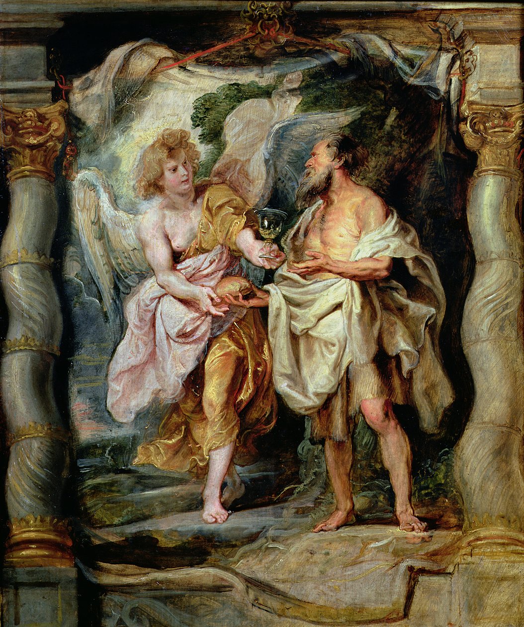 Der Prophet Elija und der Engel in der Wüste, ca. 1626-28 von Peter Paul Rubens