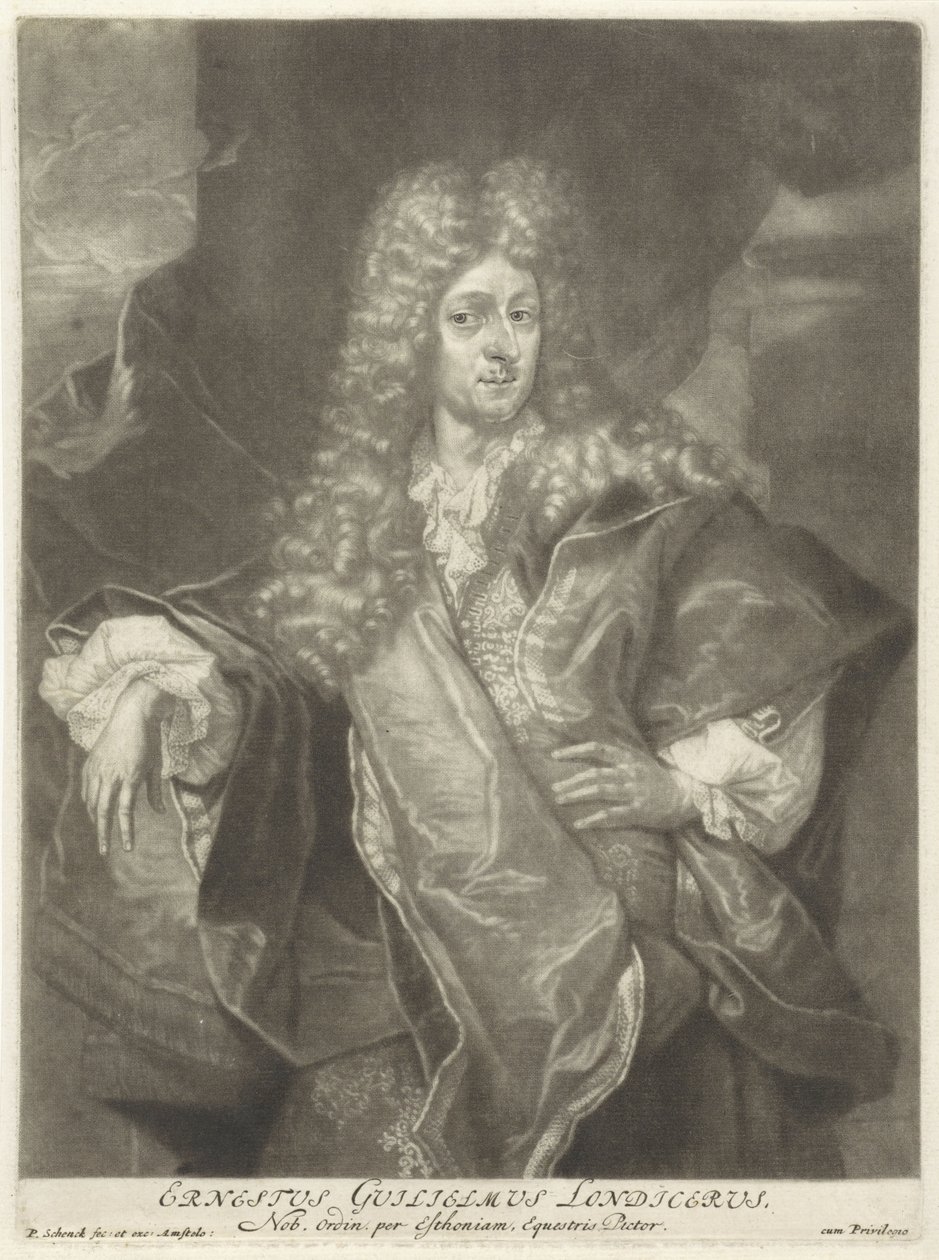 Porträt von Ernst Wilhelm Londicer von Pieter Schenk (I), 1670 - 1713 von Peter Schenk the Elder