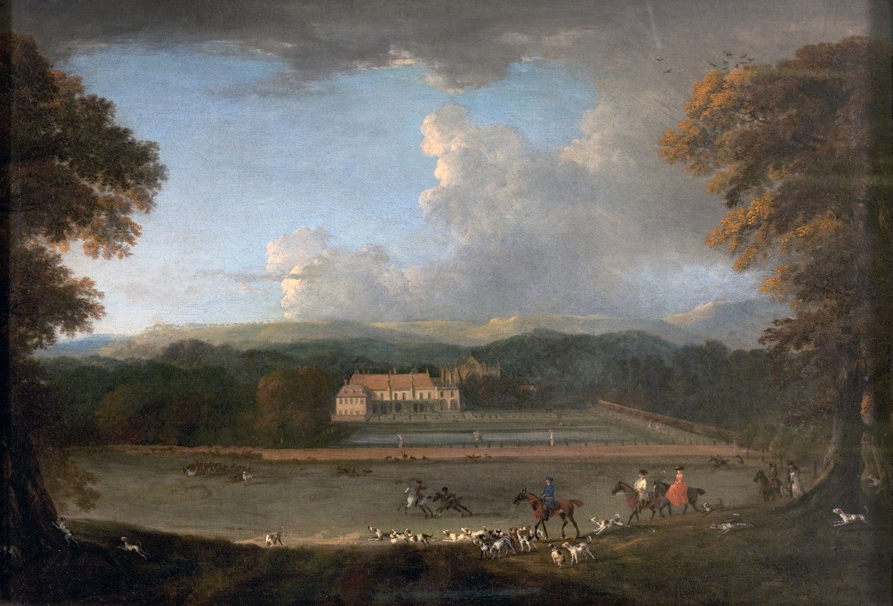 Ostansicht der Newstead Abbey, Nottinghamshire, 1726 von Peter Tillemans