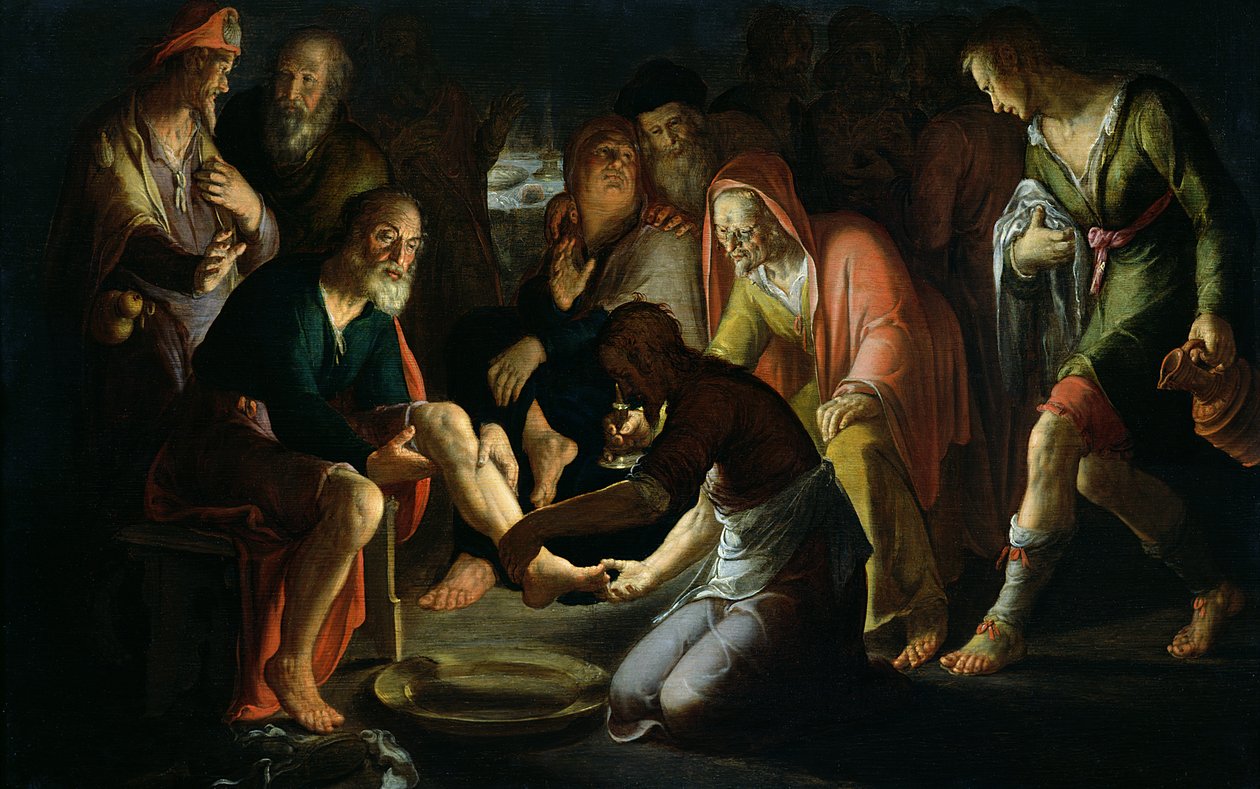 Christus wäscht die Füße der Jünger von Peter Wtewael