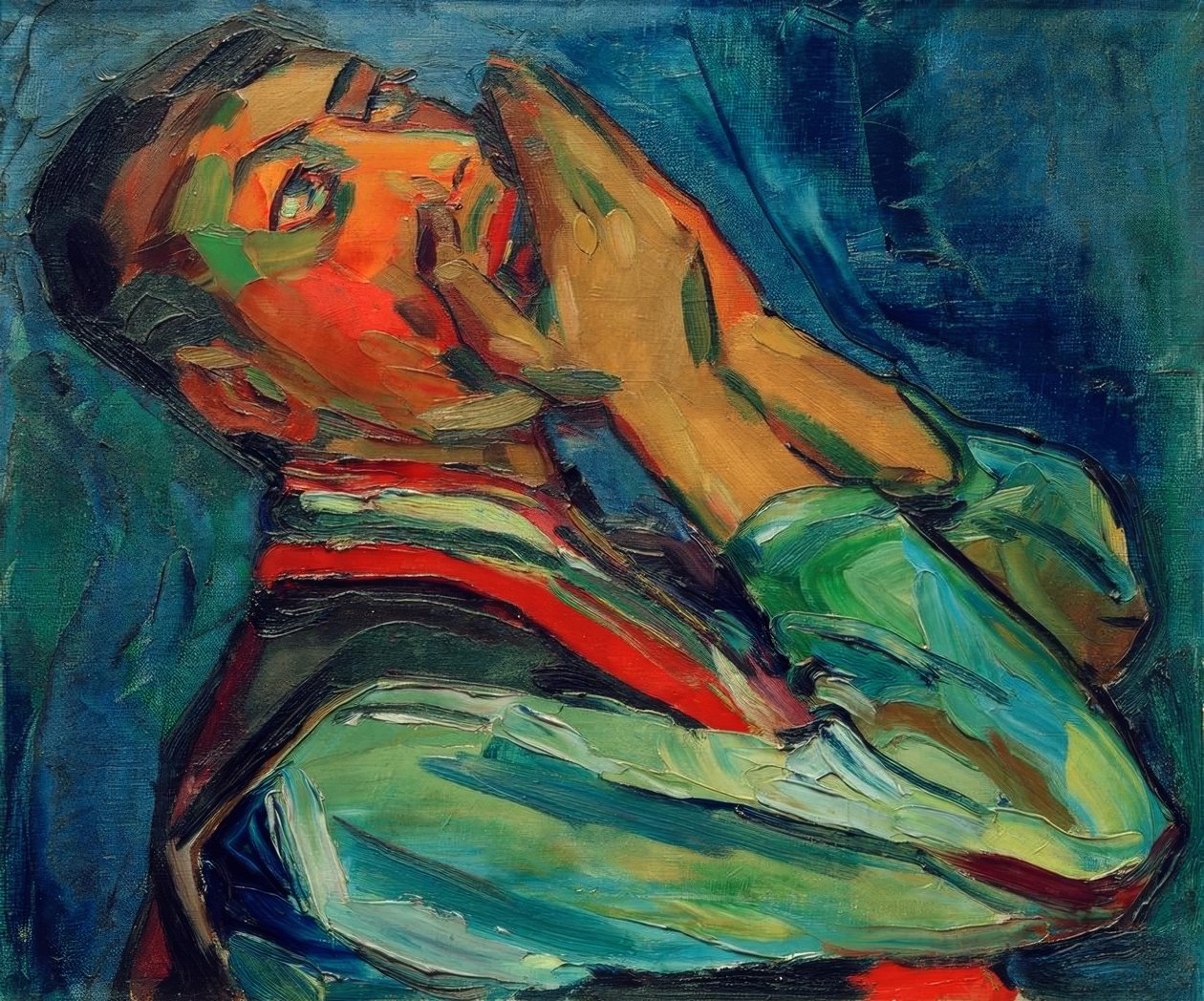 Mundharmonikaspieler von Peter August Böckstiegel