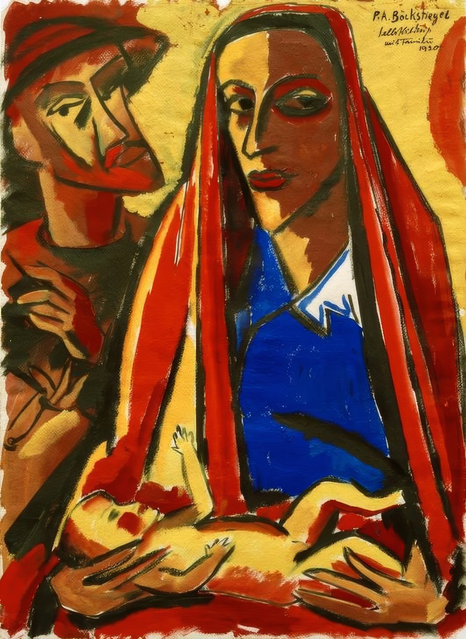 Selbstbildnis mit Familie von Peter August Böckstiegel