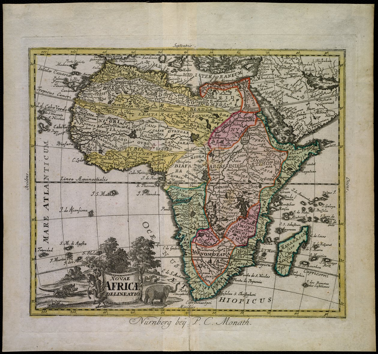 Nouae Africae delineatio von Peter Conrad Monath