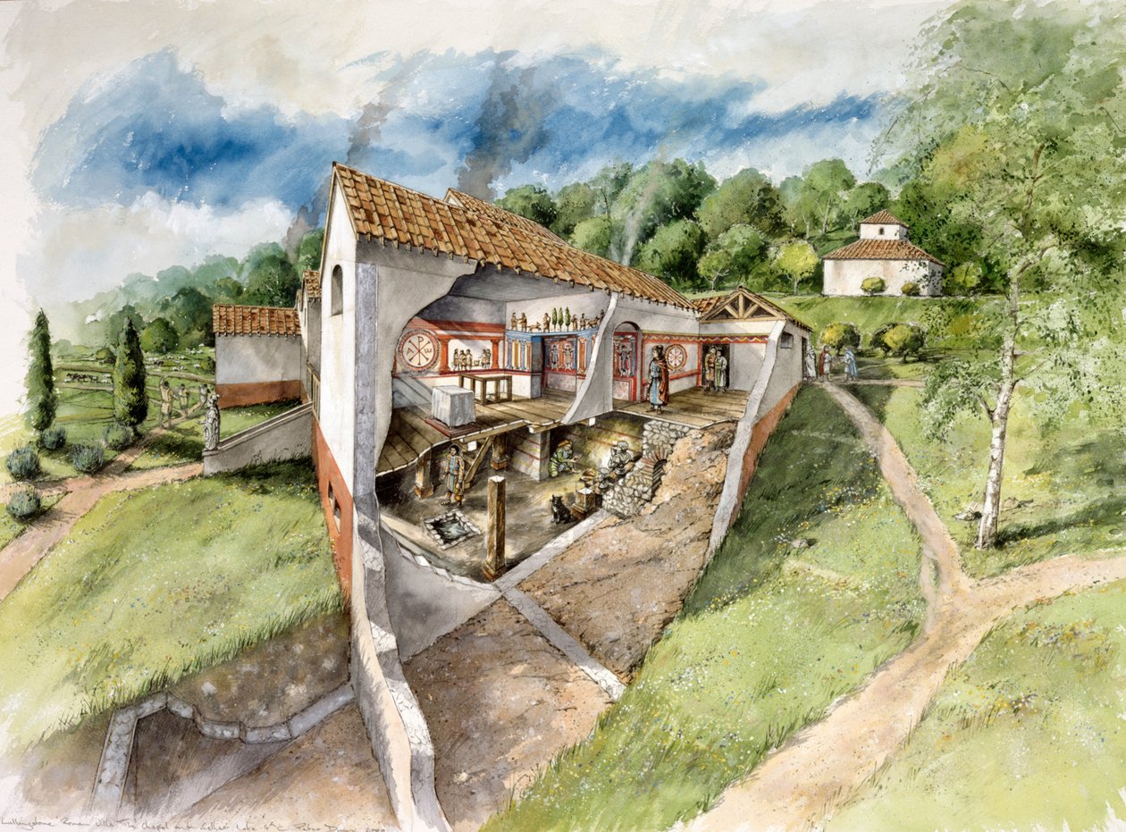 Römische Villa von Lullingstone, 4. Jahrhundert, ca. 1990-2010 von Peter Dunn