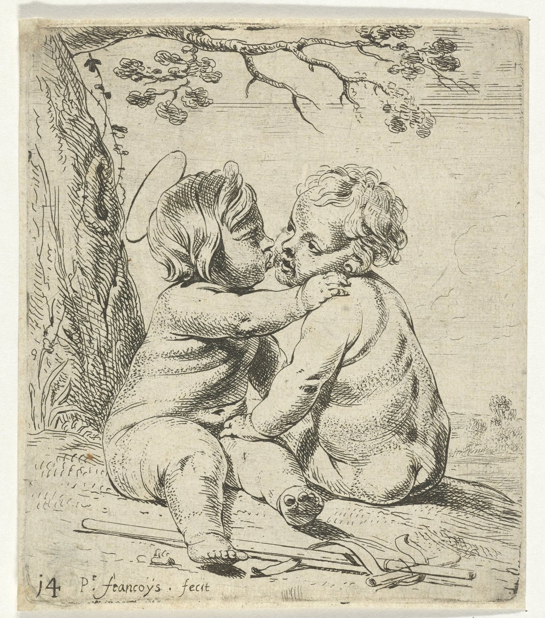 Christus und Johannes der Täufer als Kinder von Peter Franchoys