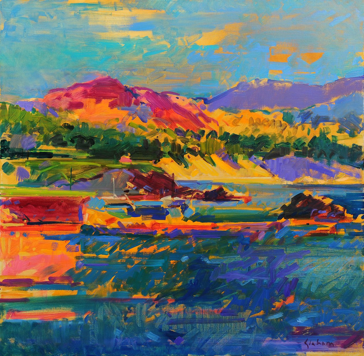 Pebble Beach in Richtung Carmel von Peter Graham (Contemporary)