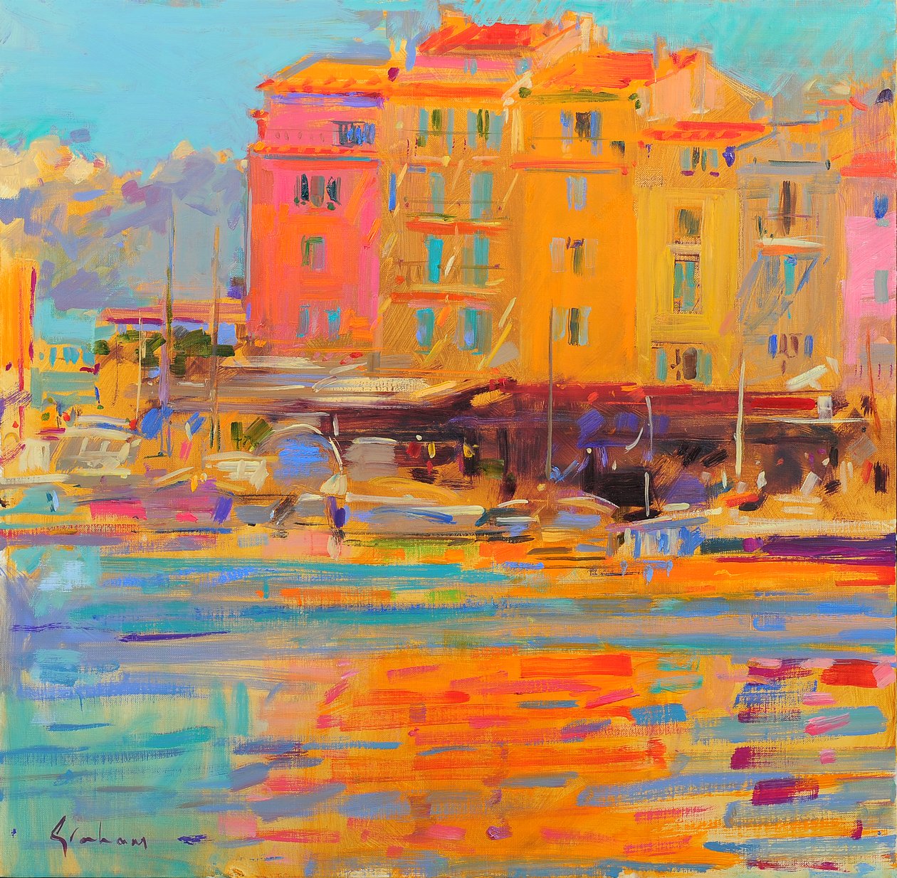 Saint Tropez Reflexionen von Peter Graham (Contemporary)