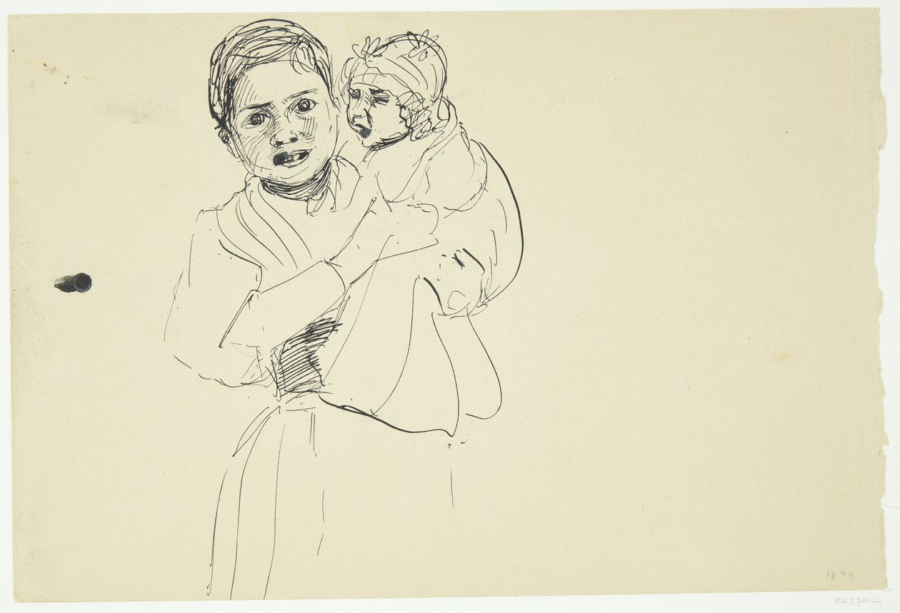 Italienische Frau mit Kind auf dem Arm von Peter Hansen