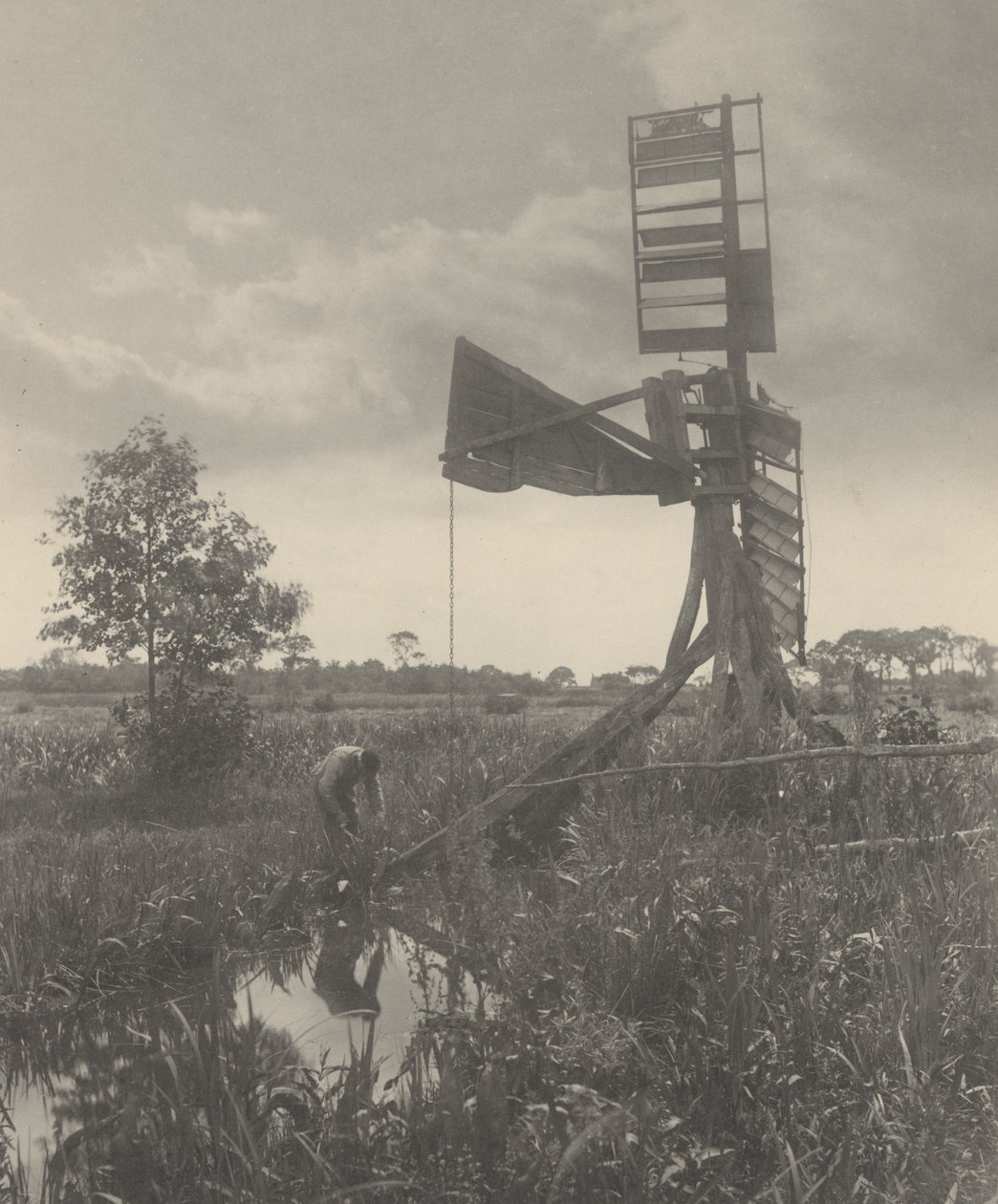 Eine zerstörte Wassermühle, 1886 von Peter Henry Emerson