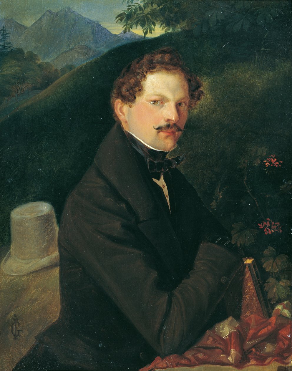 Herrenbildnis in Landschaft von Peter Johann Nepomuk Geiger