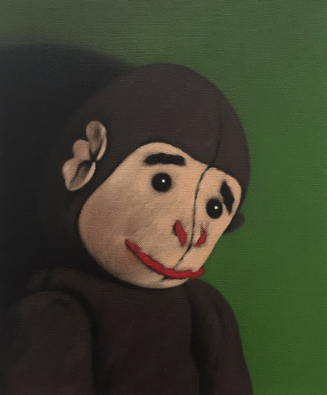 Affenporträt auf Grün, 2005 von Peter Jones