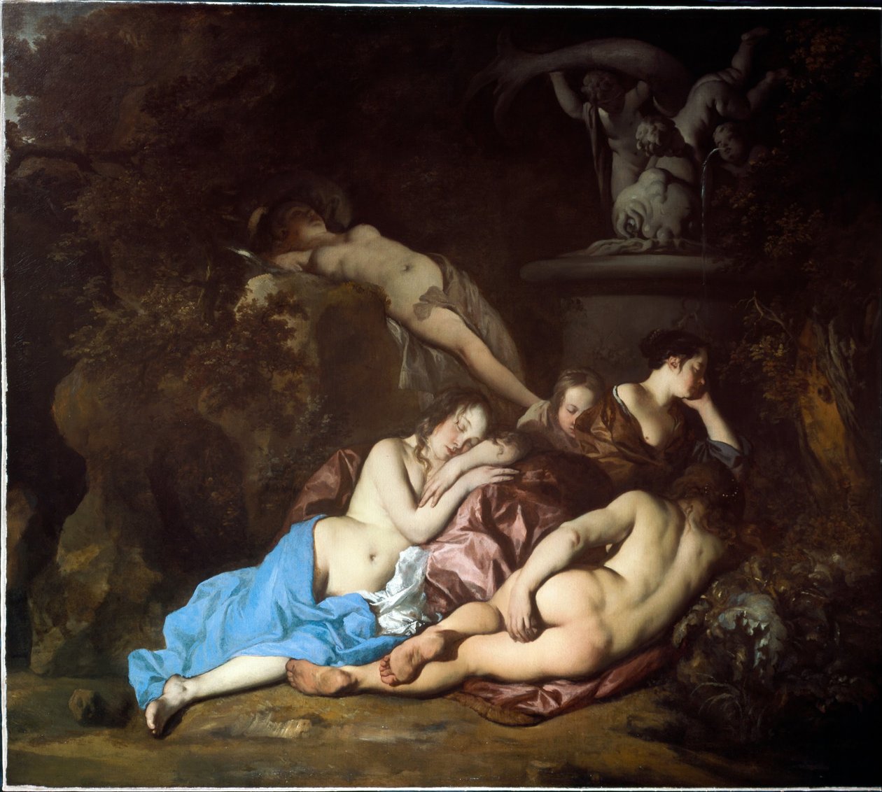 Nymphen an einem Brunnen von Peter Lely