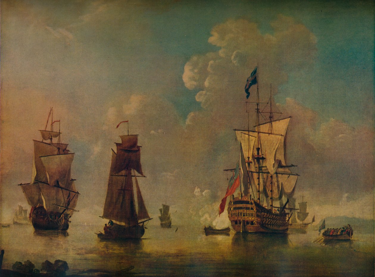 Kriegsschiffe, ca. 1720 von Peter Monamy