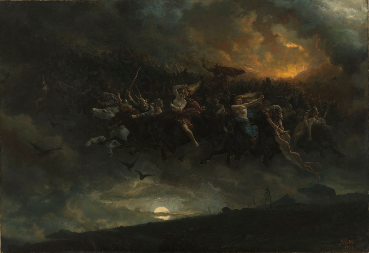 Die wilde Jagd auf Odin, 1872 von Peter Nicolai Arbo