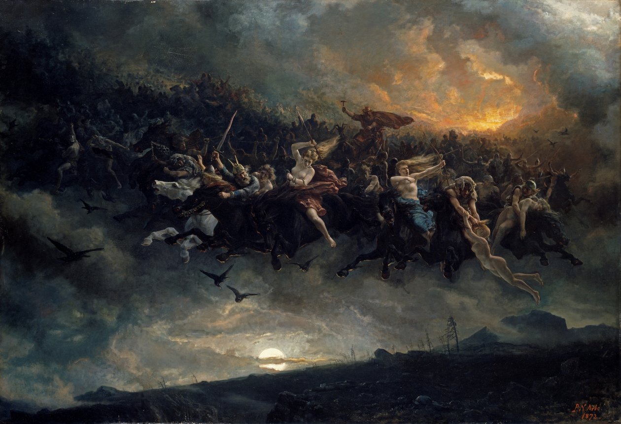 Die wilde Jagd von Odin, 1872 von Peter Nicolai Arbo