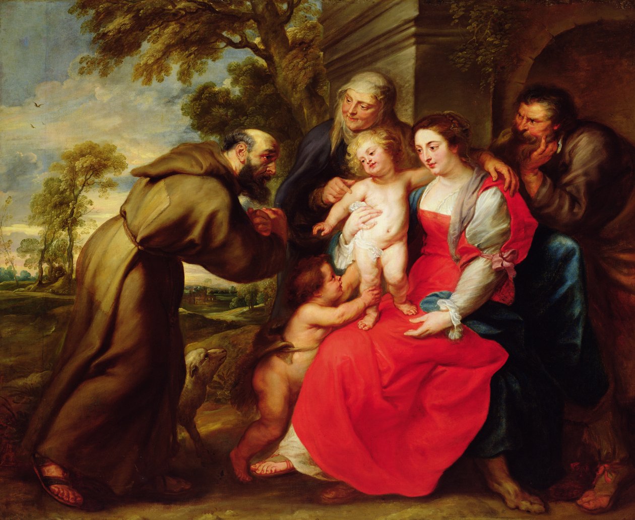 Heilige Familie mit St. Franziskus, ca. 1625 von Peter Paul Rubens