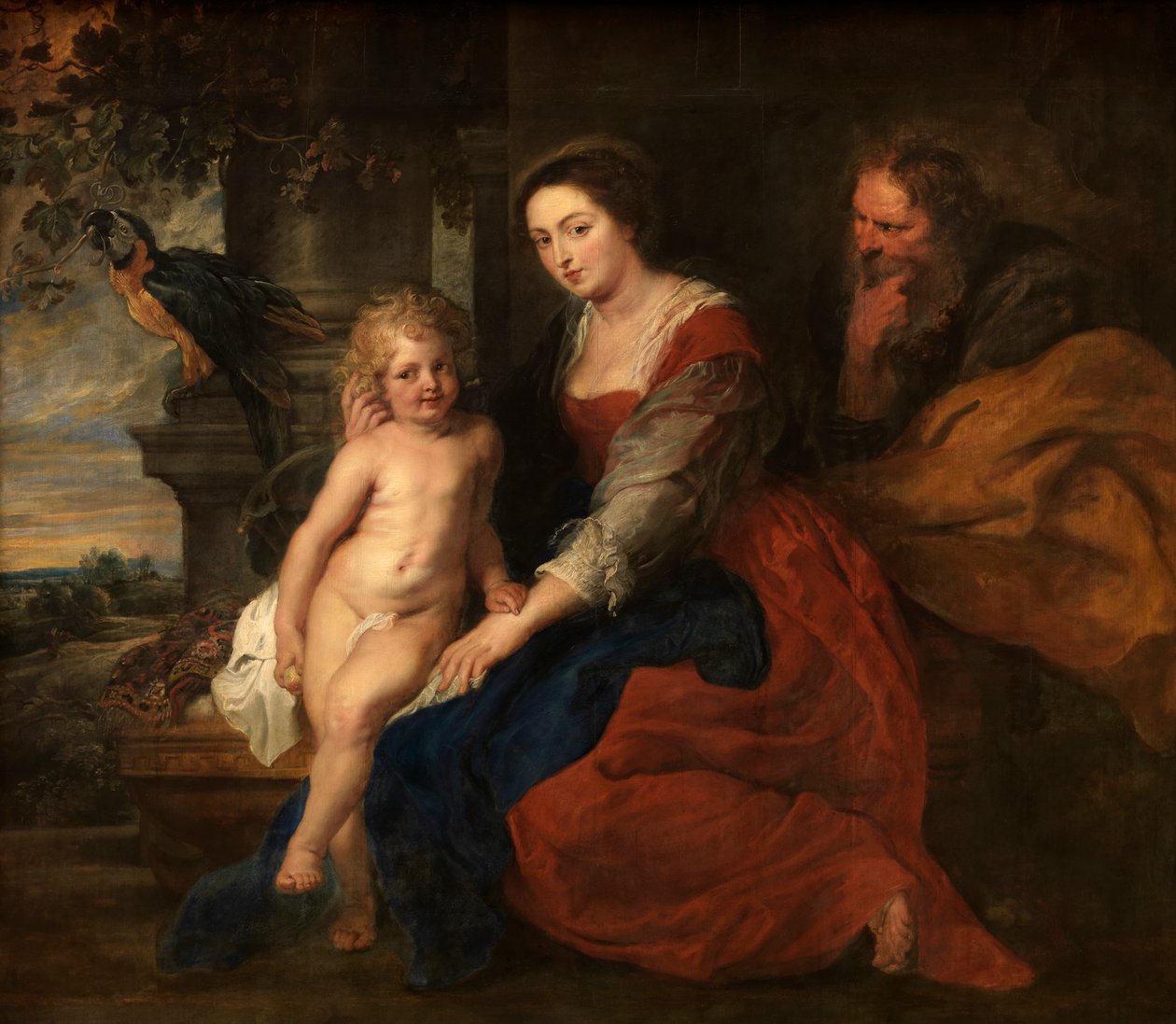 Heilige Familie mit einem Papagei von Peter Paul Rubens
