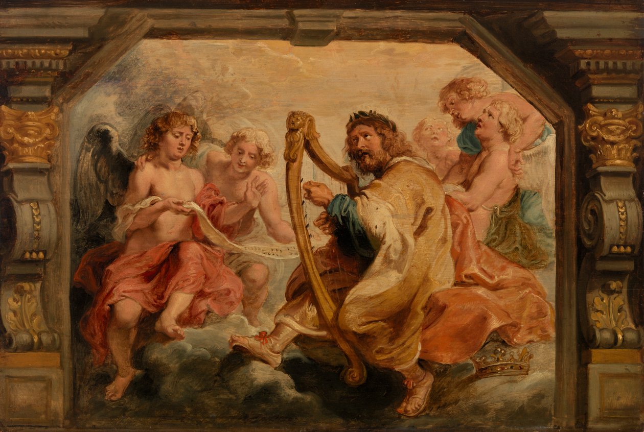 König David spielt die Harfe von Peter Paul Rubens