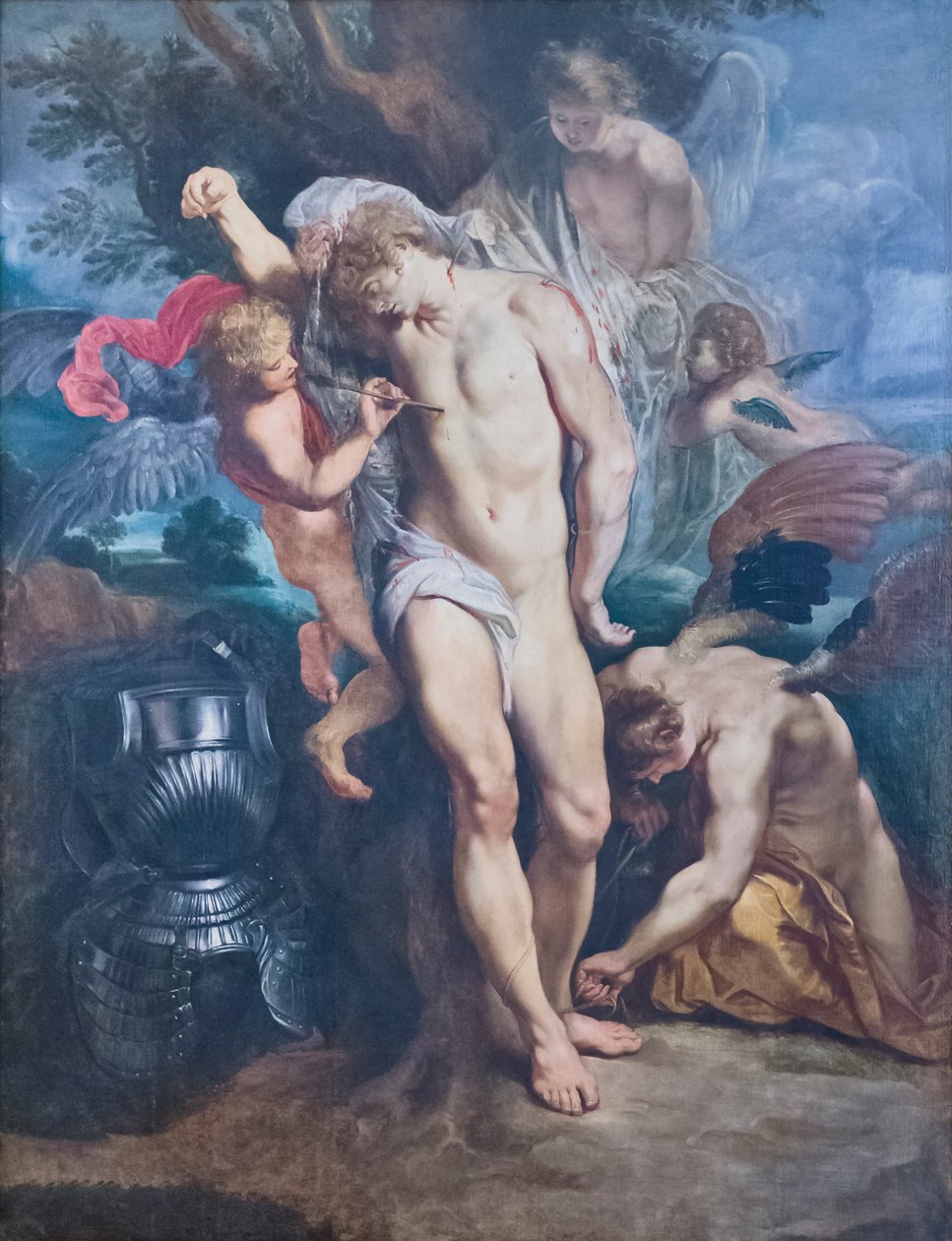 Der heilige Sebastian von Engeln geheilt von Peter Paul Rubens