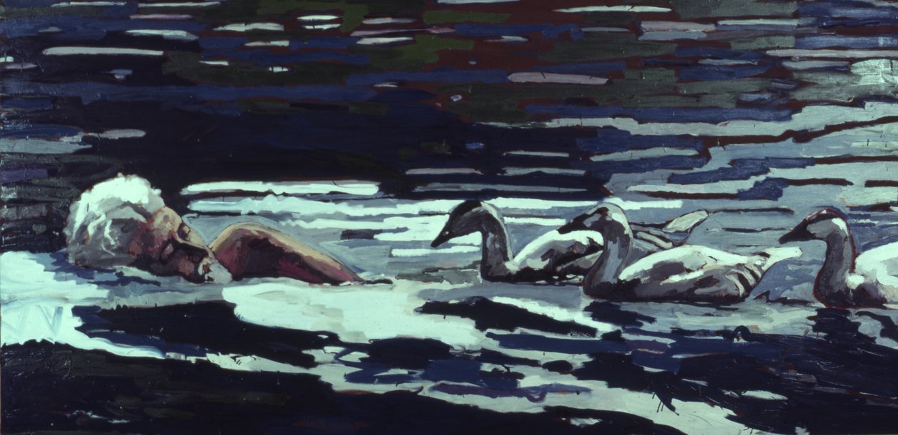 Der Fluss: Konrad Lorenz mit Gänseküken von Peter Wilson