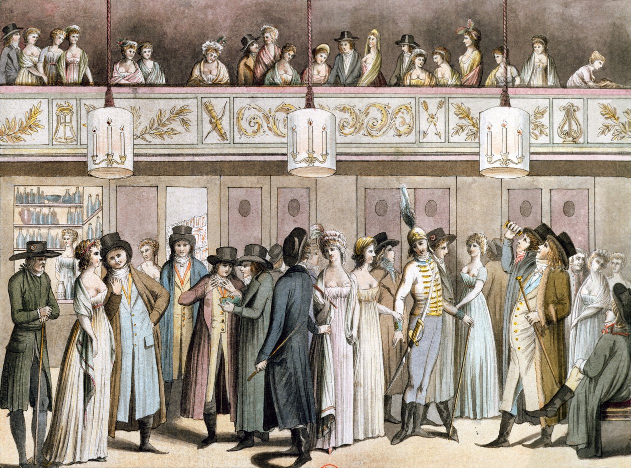 Der Palais Royal Spaziergang, 1792 von Philibert Louis Debucourt