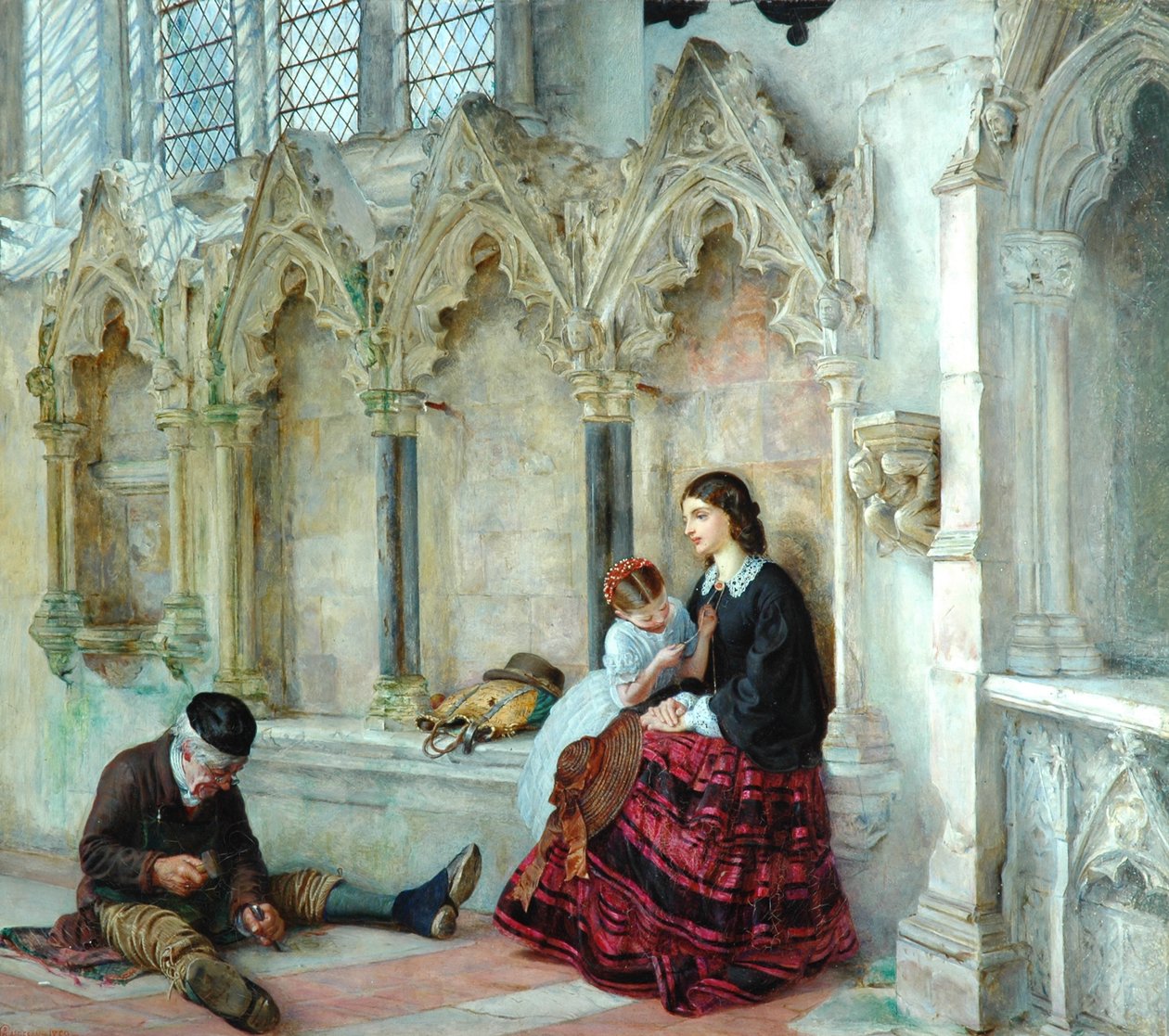 Der Mensch geht hinaus zu seiner Arbeit, 1859 von Philip Hermogenes Calderon