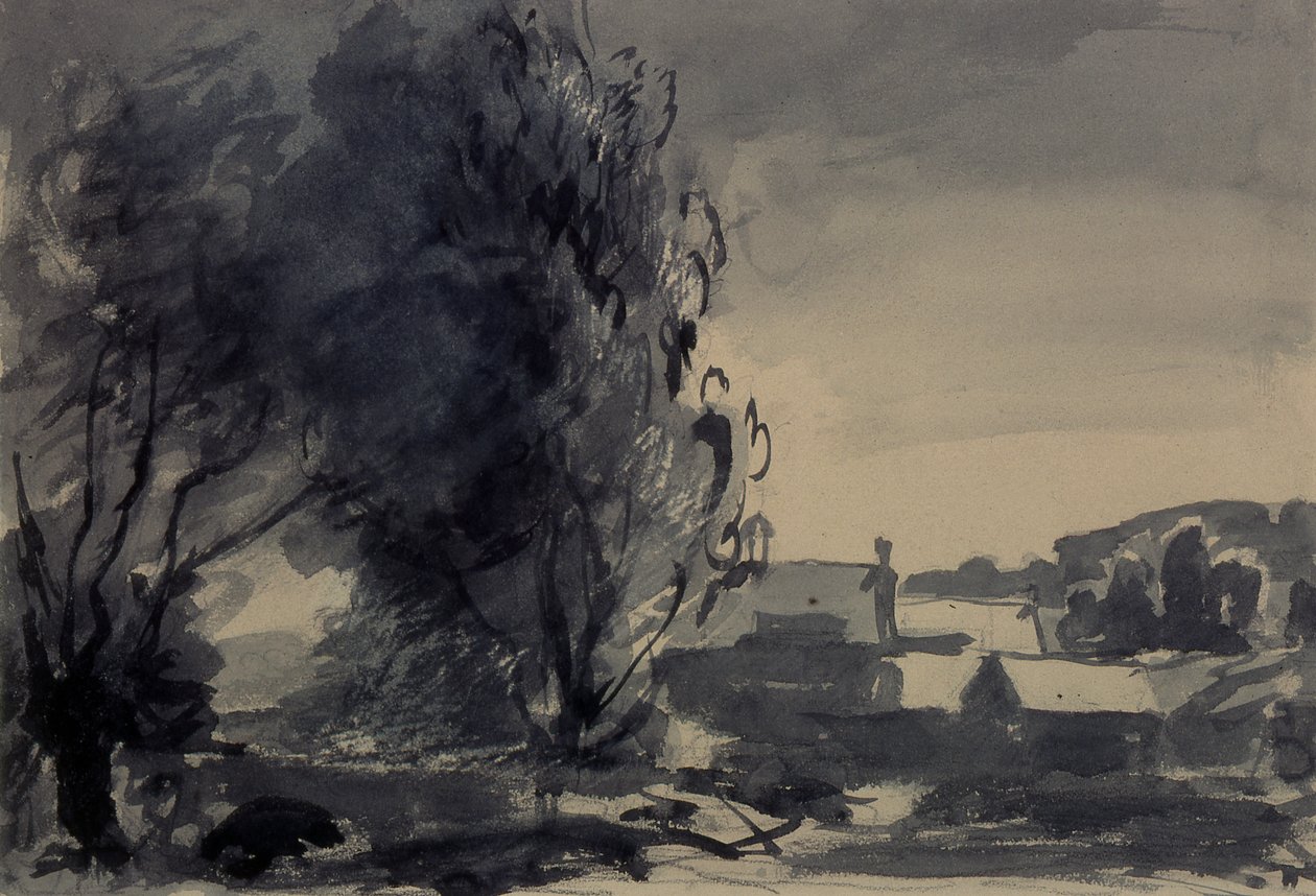 Häuser unter den Bäumen, 1902 von Philip Wilson Steer