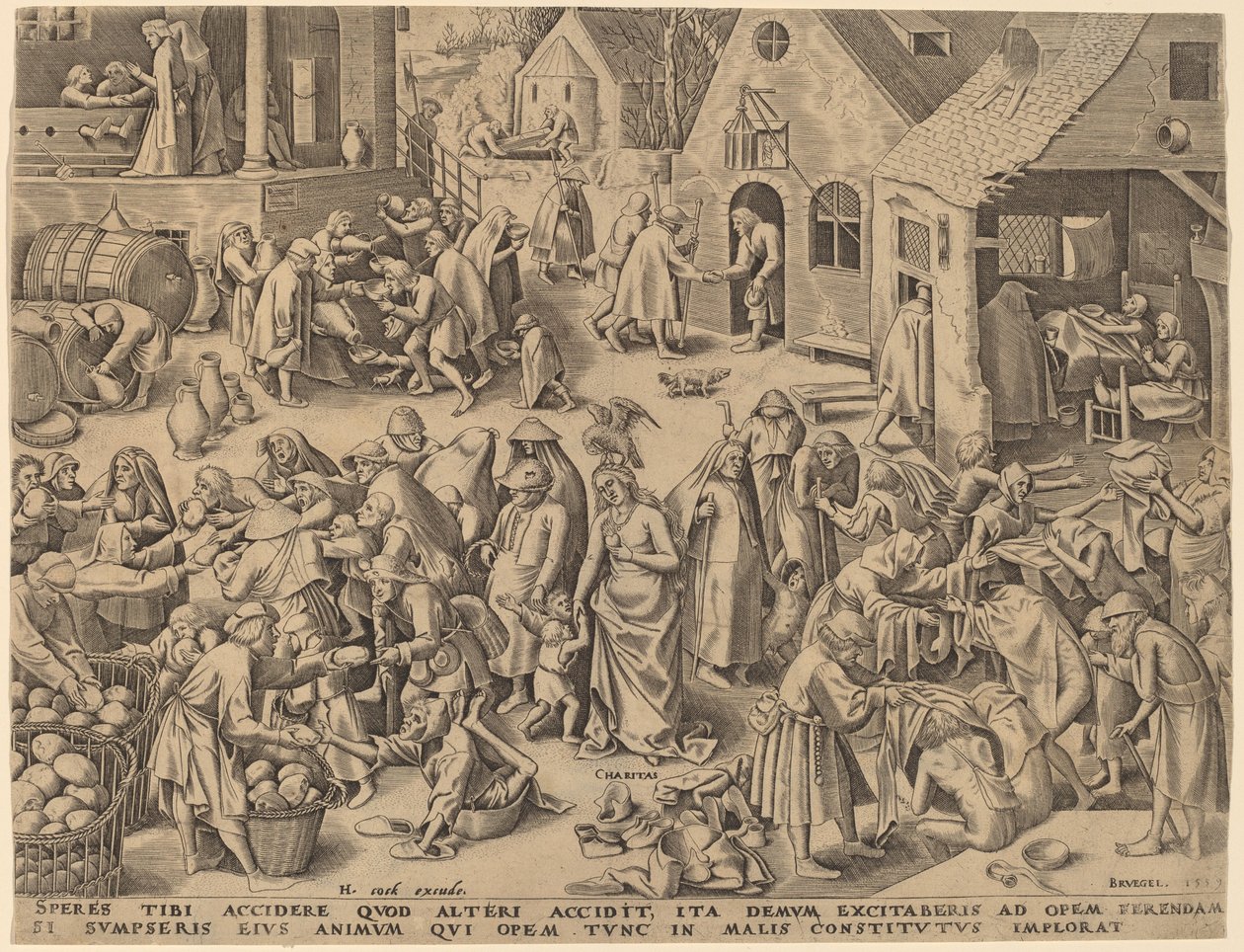 Nächstenliebe von Philip Galle after Pieter Bruegel the Elder