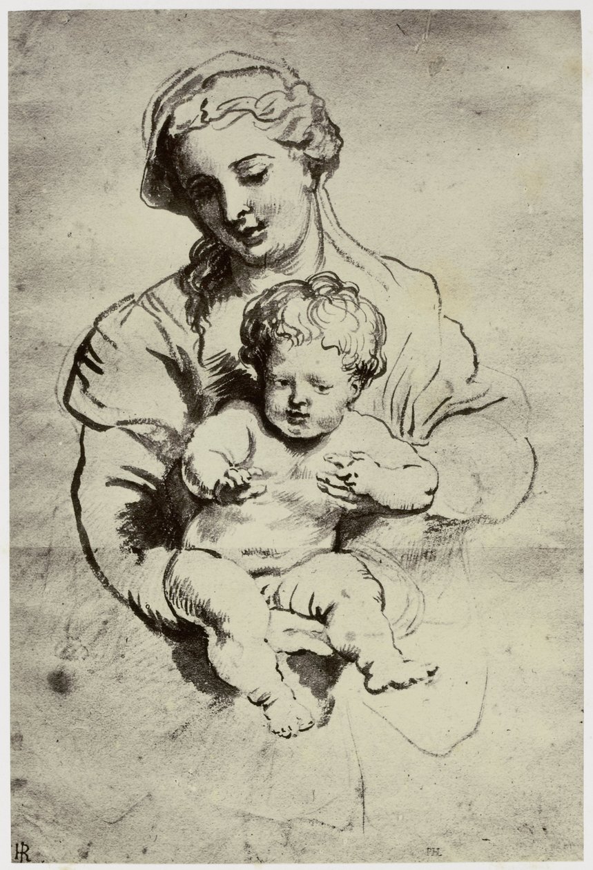 Rubens, seine Frau und Kind von Philip Henry Delamotte