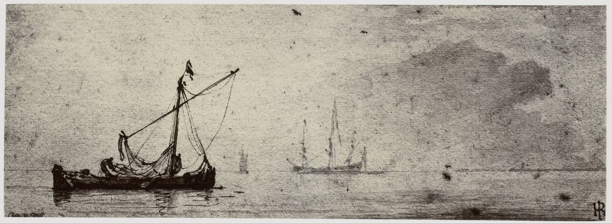 Van der Velde, Ein Lastkahn von Philip Henry Delamotte
