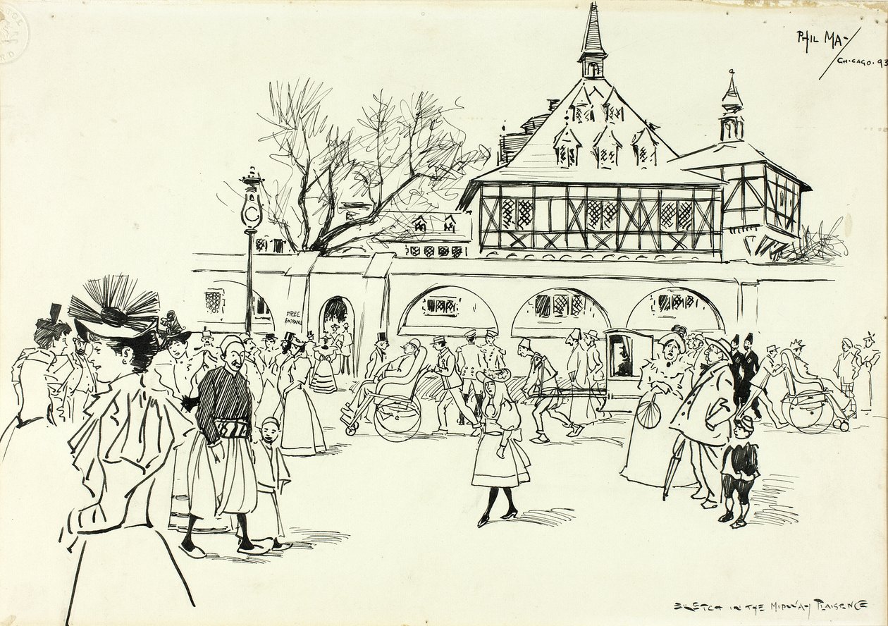 Skizze in der Midway Plaisance von Philip William May